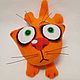 Брелок рыжий кот Бабайка мягкая игрушка плюшевый для любителей котов. Мягкие игрушки. Дингус! Веселые коты Васи Ложкина. Ярмарка Мастеров.  Фото №5