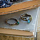 Set of brass rings with stones: aquamarine, rock crystal, jade. Ring set. Strangell Jewelry. My Livemaster. Фото №6