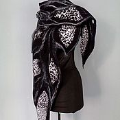 Аксессуары handmade. Livemaster - original item Scarves: silk scarf Black spots felted. Handmade.