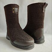 Обувь ручной работы handmade. Livemaster - original item Valenki boots for men with leather details Comfort. Large size.. Handmade.