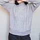 Gray MOOD knitted sweater made of Italian Merino wool. Sweaters. Dobryy_vyaz. My Livemaster. Фото №4
