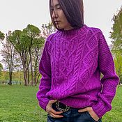 Women's Pink Knitted Cardigan, Cotton Knitted Gradient Jacket