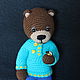 Knitted toy bear. Dolls fairy tale characters, Puppet show, St. Petersburg,  Фото №1