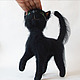 Felted toy Black cat. Felted Toy. Mental toys from felt. Online shopping on My Livemaster.  Фото №2