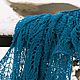 Openwork turquoise scarf, wool stole. Scarves. IRINA GRUDKINA Handmade Knitwear. My Livemaster. Фото №15