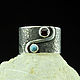925 sterling silver ring in ethnic style with turquoise and garnet RO0013. Rings. Sunny Silver. My Livemaster. Фото №4