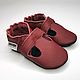 Leather Baby Shoes, Maroon Sandals Soft Sole, Baby Moccasins, Footwear for childrens, Kharkiv,  Фото №1