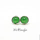 Order Silver stud earrings with jade 'Juicy apples' 925. Author studio Kamelya - Polina. Livemaster. . Stud earrings Фото №3