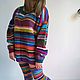 Свитер вязаный шерстяной "Scrappy sweater". Свитеры. Девочка с косичками и вязаные носки. Ярмарка Мастеров.  Фото №4