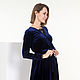Платье бархатное темно-синее с кружевной отделкой. Платья. Butik-ivetta: ткани и женская одежда. Ярмарка Мастеров.  Фото №6