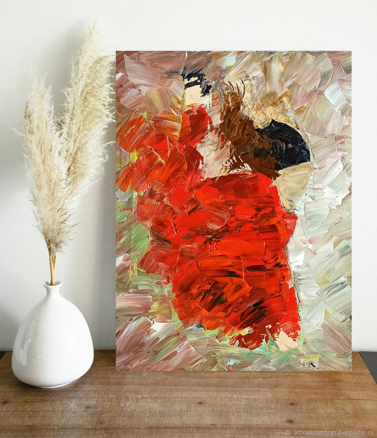 Картина маслом Девушка в красном платье Женская фигура – купить онлайн ...
