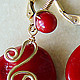 Earrings are filled with gold and coral, Earrings, Netanya,  Фото №1