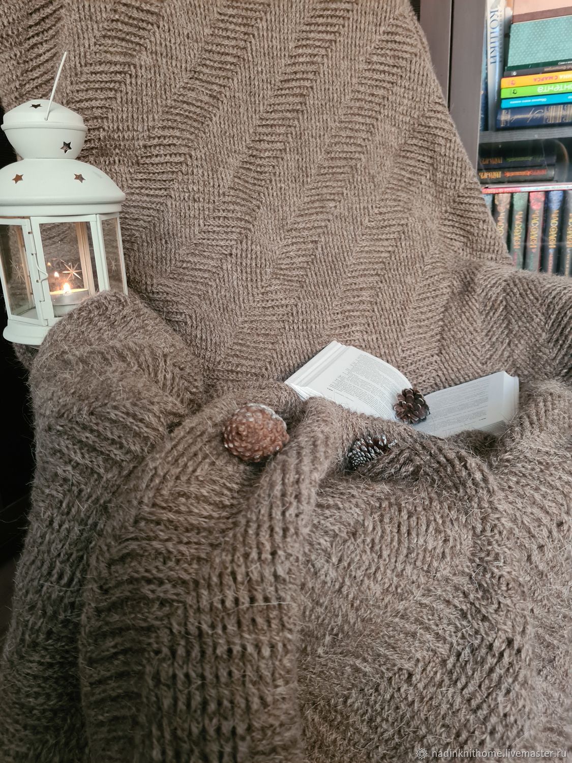 Плед шерстяной рельефный, плед в кресло, шерстяной плед купить в ...