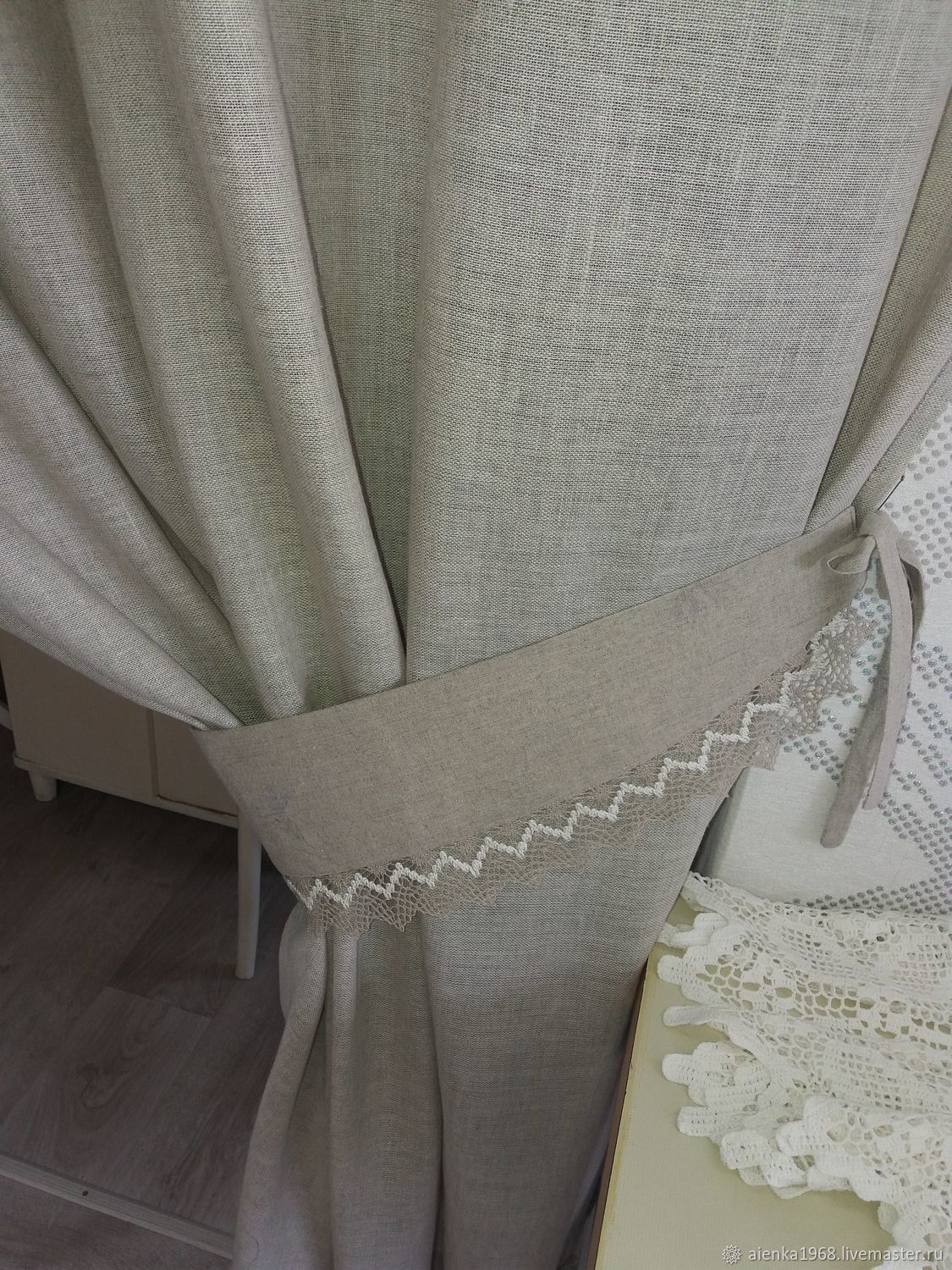 Шторы льняные "Гусиная семейка" в интернет-магазине Ярмарка Мастеров по ...