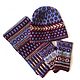 Set of accessories Kaleidoscope hat, scarf, mittens, jacquard. Headwear Sets. SIBERIA COOL (knitting & painting) (Siberia-Cool). Online shopping on My Livemaster.  Фото №2