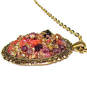 Украшения handmade. Livemaster - original item Camelot pendant resin crystals red and gold. Handmade.