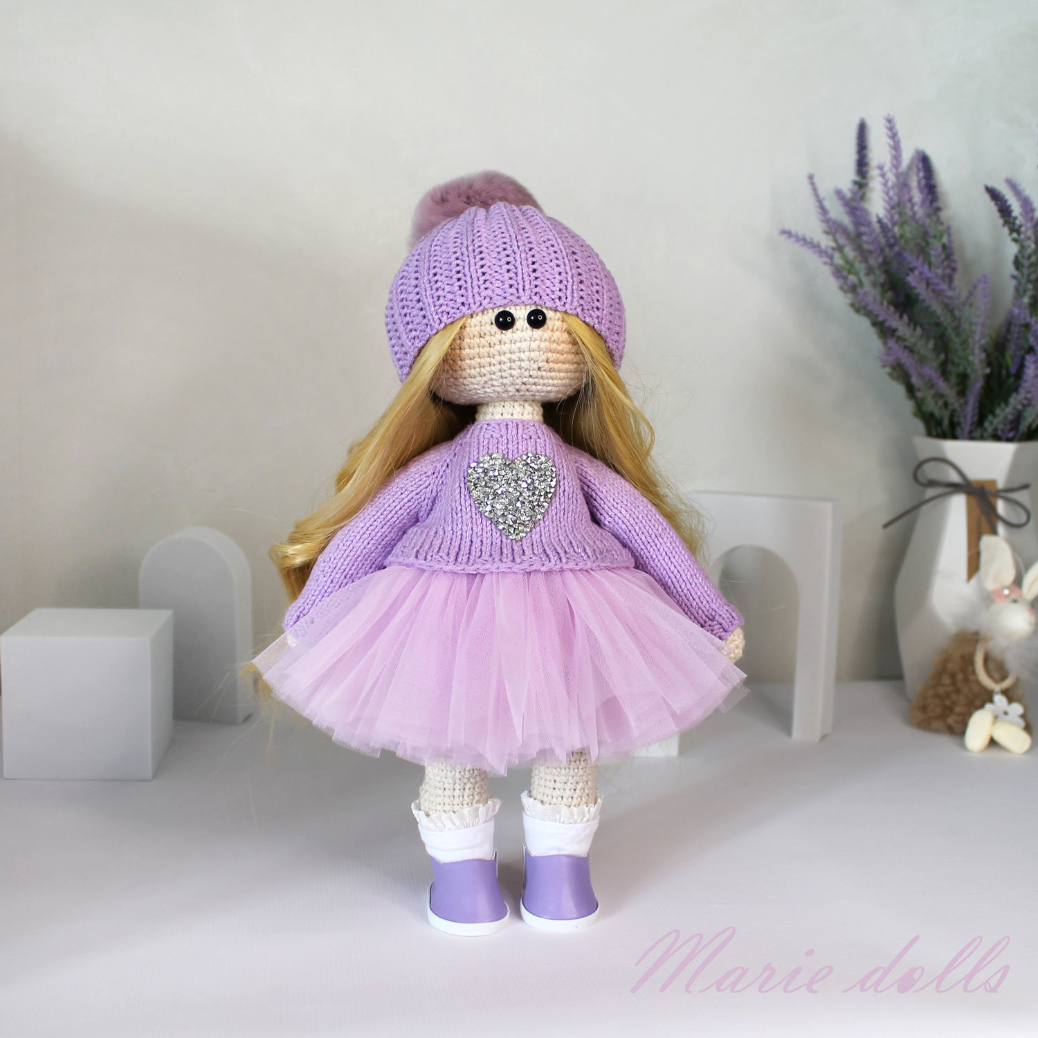 Knitted doll, interior in purple – купить на Ярмарке Мастеров – L15BGCOM |  Interior doll, Nizhnij Tagil