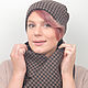 Set hat scarf or Snood brown black crow's foot. Headwear Sets. Yana Levashova Fashion. My Livemaster. Фото №5