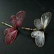 Transparent butterfly hairpins white or pink to choose from
