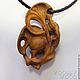 Wood pendants with amber. Pendant. Woollywood_woodcarving. My Livemaster. Фото №4