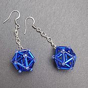 Украшения handmade. Livemaster - original item Blue Earrings Geometry. Handmade.