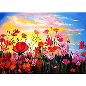 Картины и панно handmade. Livemaster - original item Painting wildflowers 
