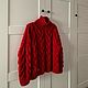 Jerseys: Red Sweater Jumper Female Hearts buy. Sweaters. Kardigan sviter - женский вязаный свитер кардиган оверсайз. My Livemaster. Фото №5
