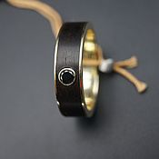 Украшения handmade. Livemaster - original item Gold ring with ebony and diamond 0,25 ct German Kabirski. Handmade.