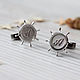 Marine personalized cufflinks are made from 925 sterling silver, Cuff Links, Magnitogorsk,  Фото №1