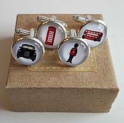 Украшения handmade. Livemaster - original item Cufflinks silver plated Symbols of London (set of 4 pieces). Handmade.