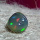 Капля Темный Эфиопский Опал Rolling flash - 2,95 ct. Кабошоны. Сокрытое в Листве. Ярмарка Мастеров.  Фото №4