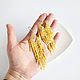 Long yellow beaded earrings with fringe. Earrings. Handmade by Svetlana Sin. My Livemaster. Фото №4