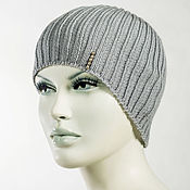 Аксессуары handmade. Livemaster - original item Gray knitted hat. Handmade.
