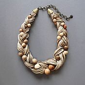 Украшения handmade. Livemaster - original item Necklace: Sunny Grass Necklace Cotton Cord Wood. Handmade.