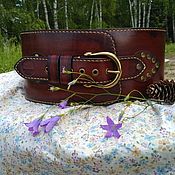 Аксессуары handmade. Livemaster - original item Women`s belt made of genuine leather.Leather corset.. Handmade.