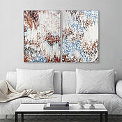Картины и панно handmade. Livemaster - original item abstract paintings for interior. Set of two oil paintings. Handmade.