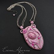 Украшения handmade. Livemaster - original item Pendant necklace with rhodochrosite and jade. Purple, Pink, Silver. Handmade.