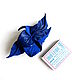 Automatic flower clip made of leather and suede Unique bright blue. Hairpins. De-Si-Re. My Livemaster. Фото №6