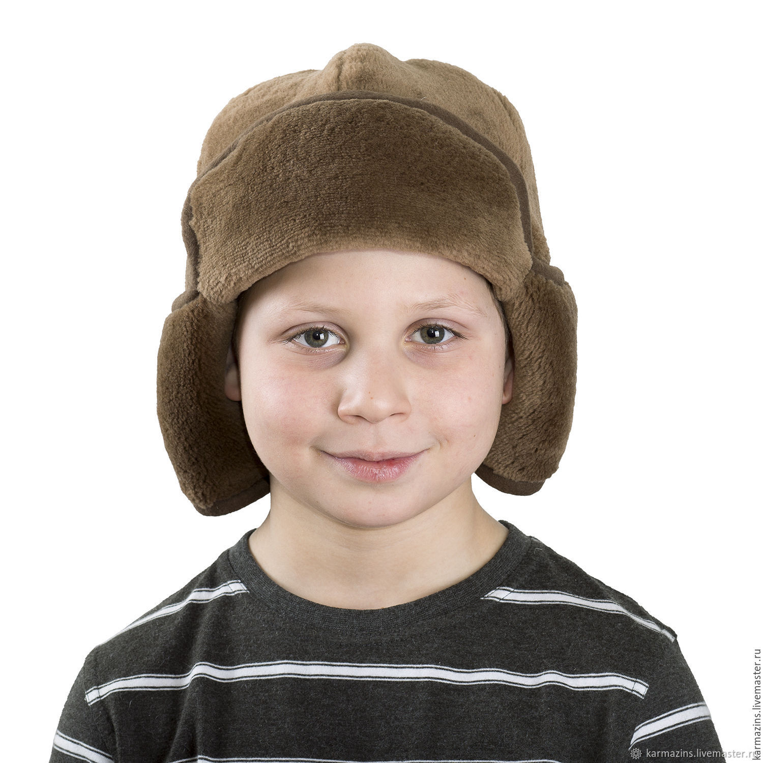 Детская шапка-ушанка ШОКОЛАД купить в интернет-магазине Ярмарка ...