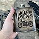 Фляга Harley Davidson премиум с гравировкой мужская. Подарочные фляги. Iron Arm Leatherworks (Екатерина). Ярмарка Мастеров.  Фото №4