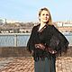 Black knitted shawl made of super kid mohair on silk, Shawls, Rostov-on-Don,  Фото №1