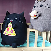 Куклы и игрушки handmade. Livemaster - original item Big Cat Toy Knitted Cat pillow Cat. Handmade.