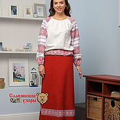 Одежда handmade. Livemaster - original item Skirt wool red. Handmade.