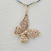 Украшения handmade. Livemaster - original item Gold pendant with diamonds 0,138 Ct. Handmade.