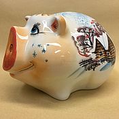 Сувениры и подарки handmade. Livemaster - original item Piggy Banks: Pig Winter Village. Handmade.