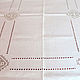Mantel de lino blanco con bordado, grillo, bordado de costura. Tablecloths. EmbroideryINNAI. Интернет-магазин Ярмарка Мастеров.  Фото №2