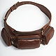 Brown Leather Belt Bag on a Hip. Men\'s bag. Lollypie - Modiste Cat. Online shopping on My Livemaster.  Фото №2