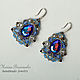 Earrings Fantasy beaded lace with crystals, Earrings, Novosibirsk,  Фото №1