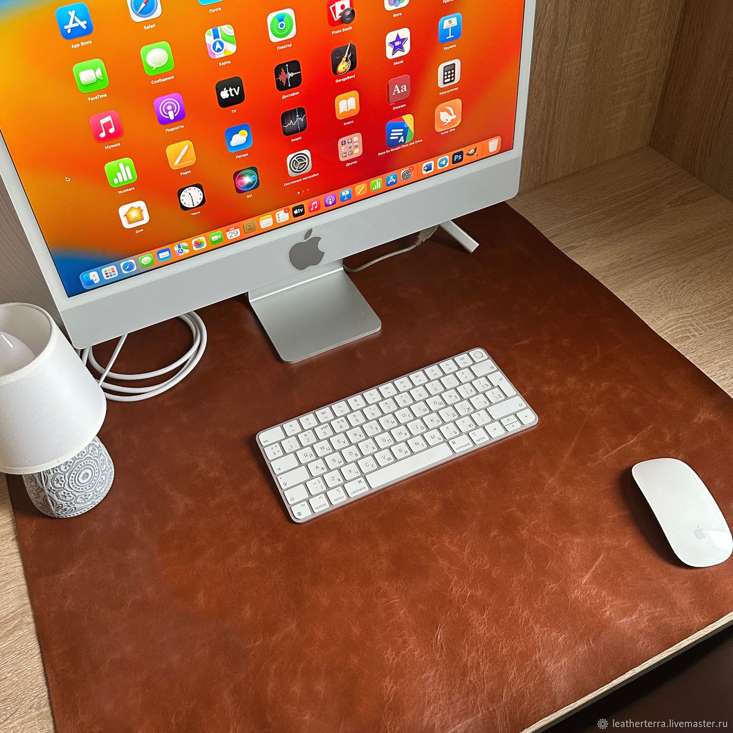 Кожаная подложка на стол / Кожаный бювар на стол / Кожаный мат в ...