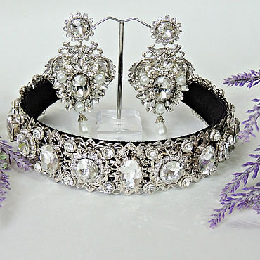Украшения ручной работы. Ярмарка Мастеров - ручная работа Тиара и серьги в стиле Барокко  - Silver baroque. Handmade.